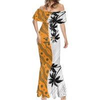 Custom Fiji and Australia Rugby Mermaid Dress Tapa Mix Aboriginal Pattern Half Style LT03 - Polynesian Pride