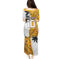 Custom Fiji and Australia Rugby Puletasi Tapa Mix Aboriginal Pattern Half Style LT03 - Polynesian Pride