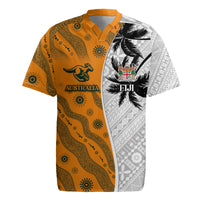 Custom Fiji and Australia Rugby Rugby Jersey Tapa Mix Aboriginal Pattern Half Style