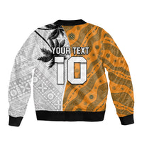 Custom Fiji and Australia Rugby Sleeve Zip Bomber Jacket Tapa Mix Aboriginal Pattern Half Style