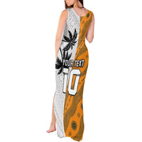 Custom Fiji and Australia Rugby Tank Maxi Dress Tapa Mix Aboriginal Pattern Half Style LT03 - Polynesian Pride