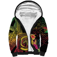 Vanuatu Independence Day Sherpa Hoodie Sand Drawing Melanesian Vibes LT03 Unisex Black - Polynesian Pride