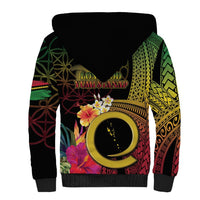 Vanuatu Independence Day Sherpa Hoodie Sand Drawing Melanesian Vibes LT03 - Polynesian Pride