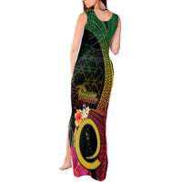 Vanuatu Independence Day Tank Maxi Dress Sand Drawing Melanesian Vibes LT03 - Polynesian Pride