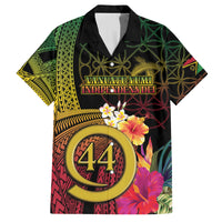 Vanuatu Selebretem 44th Indipendens Dei Family Matching Puletasi and Hawaiian Shirt Sand Drawing Melanesian Vibes