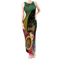 Vanuatu Selebretem 44th Indipendens Dei Tank Maxi Dress Sand Drawing Melanesian Vibes LT03 Women Black - Polynesian Pride