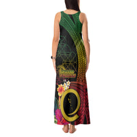 Vanuatu Selebretem 44th Indipendens Dei Tank Maxi Dress Sand Drawing Melanesian Vibes LT03 - Polynesian Pride