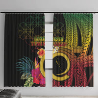 Vanuatu Selebretem 44th Indipendens Dei Window Curtain Sand Drawing Melanesian Vibes