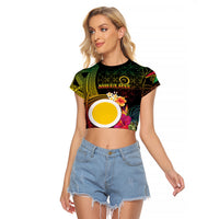 Vanuatu Shefa Day Raglan Cropped T Shirt Sand Drawing Melanesian