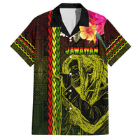Hawaiian Reggae Music Hawaiian Shirt Jamaica Singer Tribal Polynesian and Hibiscus LT03 Black - Polynesian Pride
