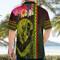 Hawaiian Reggae Music Hawaiian Shirt Jamaica Singer Tribal Polynesian and Hibiscus LT03 - Polynesian Pride