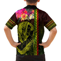 Hawaiian Reggae Music Hawaiian Shirt Jamaica Singer Tribal Polynesian and Hibiscus LT03 - Polynesian Pride