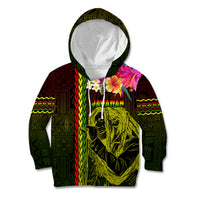 Hawaiian Reggae Music Kid Hoodie Jamaica Singer Tribal Polynesian and Hibiscus