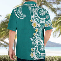Aloha Polynesian Plumeria Flower Hawaiian Shirt Teal Color LT03 - Polynesian Pride