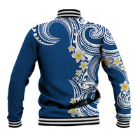 Aloha Polynesian Plumeria Flower Baseball Jacket Blue Color LT03 - Polynesian Pride