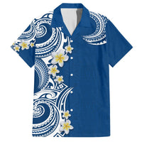 Aloha Polynesian Plumeria Flower Hawaiian Shirt Blue Color LT03 Blue - Polynesian Pride