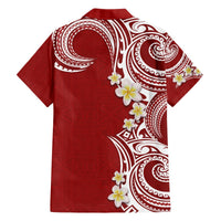 Aloha Polynesian Plumeria Flower Hawaiian Shirt Red Color LT03 - Polynesian Pride