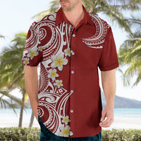 Aloha Polynesian Plumeria Flower Hawaiian Shirt Red Color LT03 - Polynesian Pride