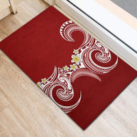 Aloha Polynesian Plumeria Flower Rubber Doormat Red Color LT03 - Polynesian Pride
