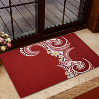 Aloha Polynesian Plumeria Flower Rubber Doormat Red Color LT03 - Polynesian Pride
