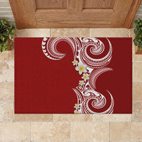 Aloha Polynesian Plumeria Flower Rubber Doormat Red Color LT03 - Polynesian Pride
