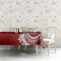 Aloha Polynesian Plumeria Flower Tablecloth Red Color LT03 - Polynesian Pride