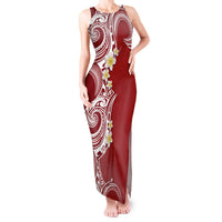 Aloha Polynesian Plumeria Flower Tank Maxi Dress Red Color LT03 Women Red - Polynesian Pride