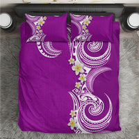 Aloha Polynesian Plumeria Flower Bedding Set Purple Color
