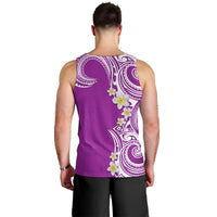 Aloha Polynesian Plumeria Flower Men Tank Top Purple Color