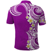 Aloha Polynesian Plumeria Flower Polo Shirt Purple Color