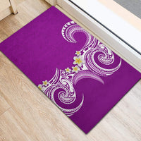 Aloha Polynesian Plumeria Flower Rubber Doormat Purple Color LT03 - Polynesian Pride