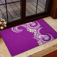 Aloha Polynesian Plumeria Flower Rubber Doormat Purple Color LT03 - Polynesian Pride