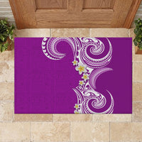 Aloha Polynesian Plumeria Flower Rubber Doormat Purple Color LT03 - Polynesian Pride