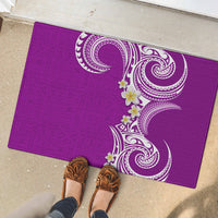 Aloha Polynesian Plumeria Flower Rubber Doormat Purple Color LT03 - Polynesian Pride