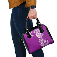 Aloha Polynesian Plumeria Flower Shoulder Handbag Purple Color LT03 - Polynesian Pride