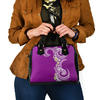 Aloha Polynesian Plumeria Flower Shoulder Handbag Purple Color LT03 - Polynesian Pride