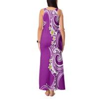 Aloha Polynesian Plumeria Flower Tank Maxi Dress Purple Color LT03 - Polynesian Pride