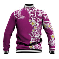 Aloha Polynesian Plumeria Flower Baseball Jacket Pink Color LT03 - Polynesian Pride