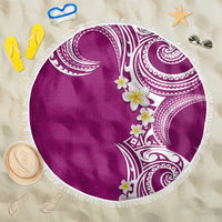 Aloha Polynesian Plumeria Flower Beach Blanket Pink Color