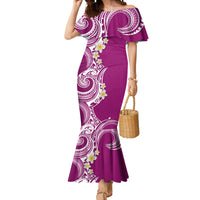 Aloha Polynesian Plumeria Flower Mermaid Dress Pink Color LT03 Women Pink - Polynesian Pride