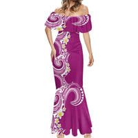 Aloha Polynesian Plumeria Flower Mermaid Dress Pink Color LT03 - Polynesian Pride