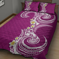 Aloha Polynesian Plumeria Flower Quilt Bed Set Pink Color