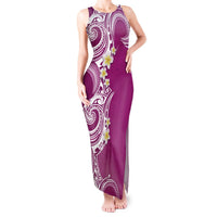 Aloha Polynesian Plumeria Flower Tank Maxi Dress Pink Color LT03 Women Pink - Polynesian Pride