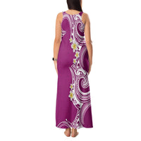 Aloha Polynesian Plumeria Flower Tank Maxi Dress Pink Color LT03 - Polynesian Pride