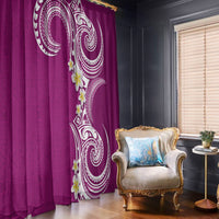 Aloha Polynesian Plumeria Flower Window Curtain Pink Color