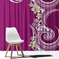 Aloha Polynesian Plumeria Flower Window Curtain Pink Color