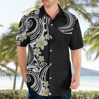 Aloha Polynesian Plumeria Flower Hawaiian Shirt Black White Color LT03 - Polynesian Pride