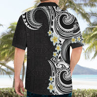 Aloha Polynesian Plumeria Flower Hawaiian Shirt Black White Color LT03 - Polynesian Pride