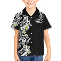 Aloha Polynesian Plumeria Flower Hawaiian Shirt Black White Color LT03 - Polynesian Pride