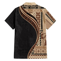 Samoa Siapo Motif and Tapa Pattern Half Style Hawaiian Shirt Beige Color LT03 - Polynesian Pride